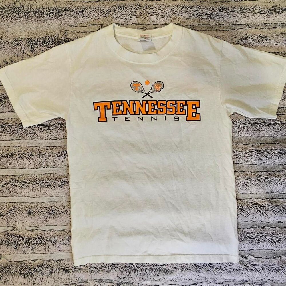 Anvil Men's White and Orange T-shirt